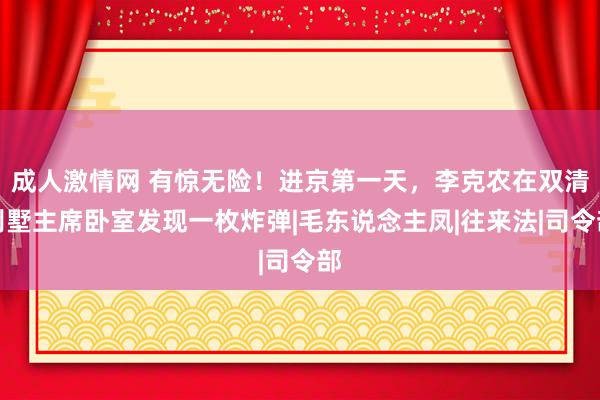 成人激情网 有惊无险！进京第一天，李克农在双清别墅主席卧室发现一枚炸弹|毛东说念主凤|往来法|司令部