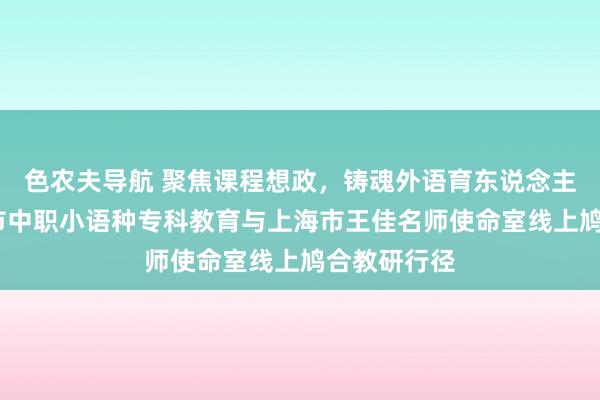 色农夫导航 聚焦课程想政，铸魂外语育东说念主——记嘉兴市中职小语种专科教育与上海市王佳名师使命室线上鸠合教研行径