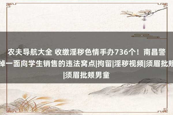 农夫导航大全 收缴淫秽色情手办736个！南昌警方端掉一面向学生销售的违法窝点|拘留|淫秽视频|须眉批颊男童