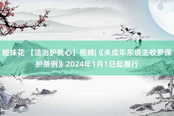 姐妹花 【法治护我心】视频|《未成年东谈主收罗保护条例》2024年1月1日起握行